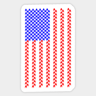 red, white, and houndstooth Sticker